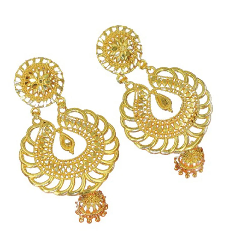 long earrings for women-Mahavir Gold Plated Dangler Earrings