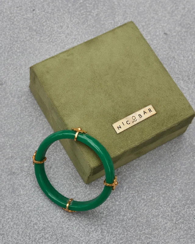 engraved bangles for gifts-Yoma Bangle - Green