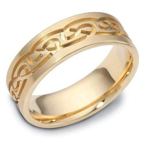 gold diamond rings for women-Gold or White Gold Celtic Wedding Ring - W1488 Size R-W