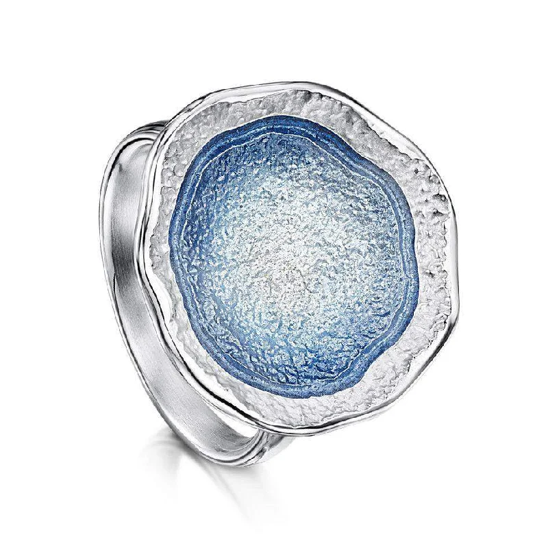 chic engagement rings for women-Enamel Lunar Ring - ER249