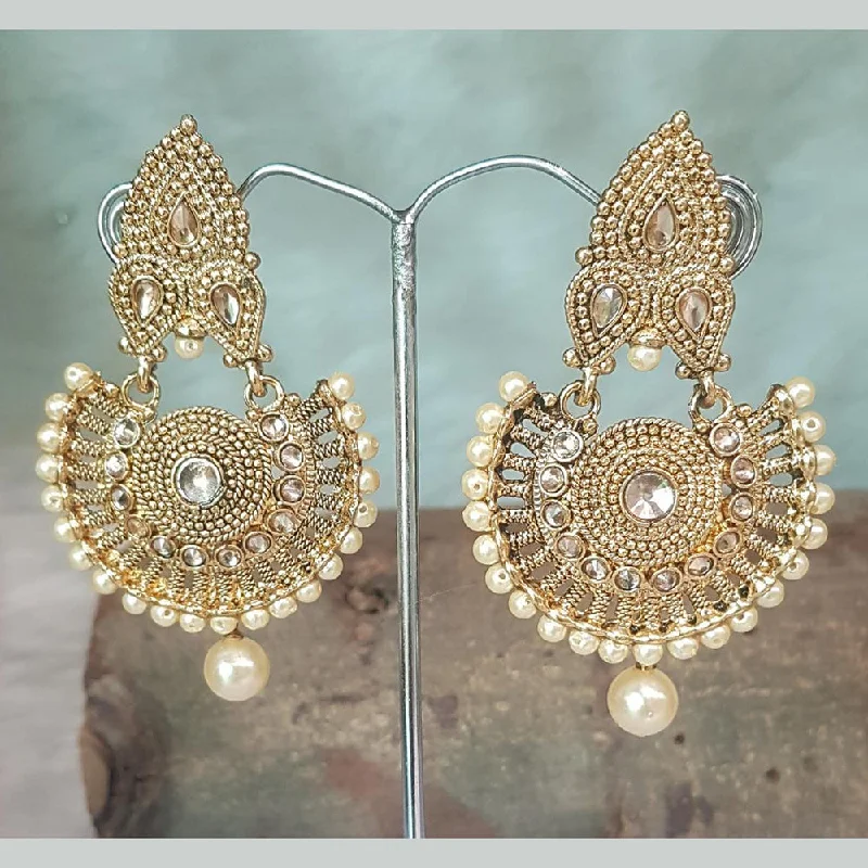 contemporary earrings for women-Shreeji Gold Plated Dangler Earrings Earrings