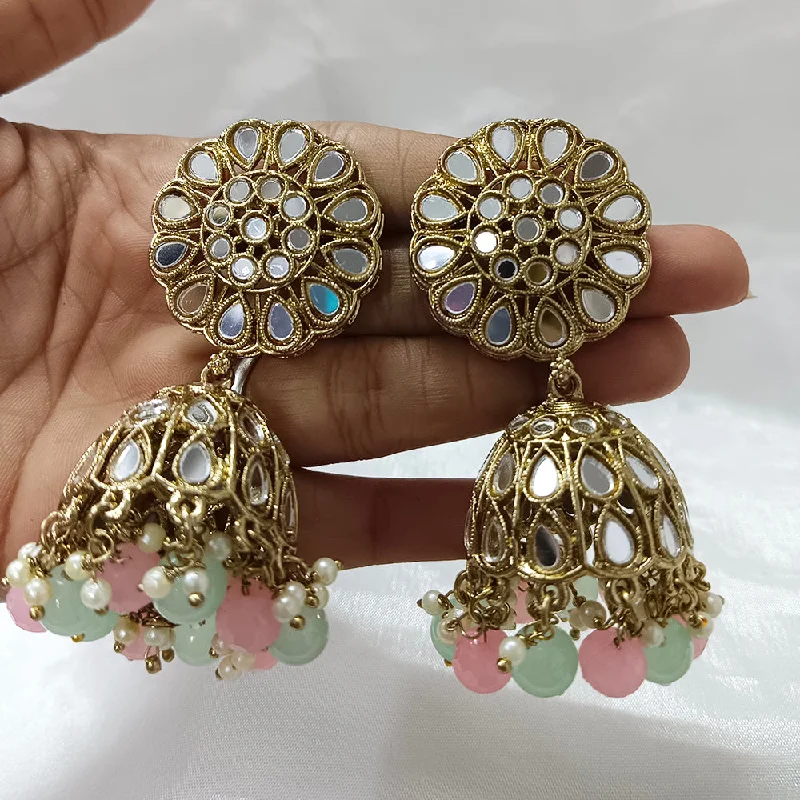 birthstone earrings for women-Bhavi Jewels Gold Plated Jhumki Earrings