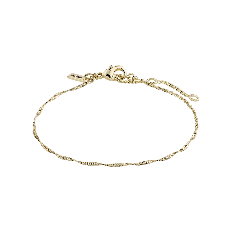 engraved bangles for gifts-PERI twirl bracelet gold-plated