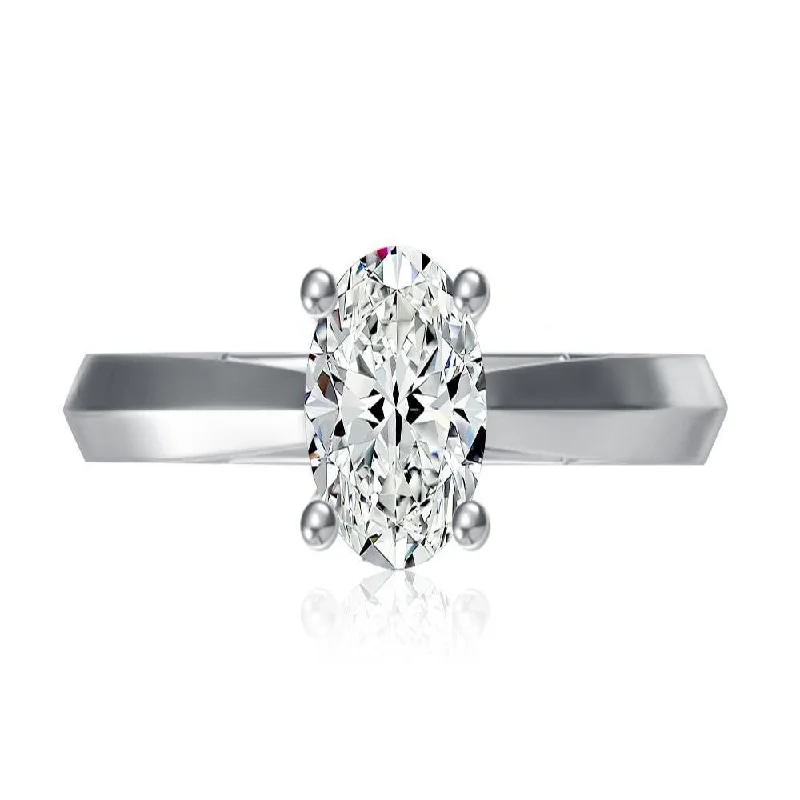 simple engagement rings for women-A.Jaffe Engagement Rings Oval Solitaire Diamond Engagement Ring MECOV2211Q/131