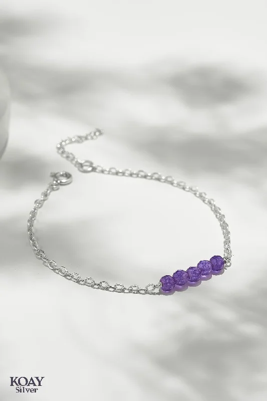 delicate bangles for women-Five Purple Stones Bracelet