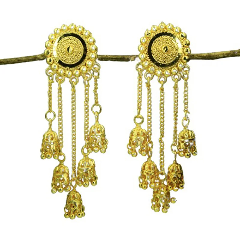 boho earrings for women-Mahavir Gold Plated Dangler Earrings