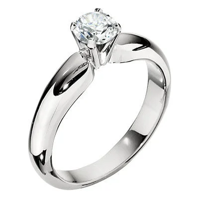 custom-made engagement rings for women-Classic Domed Solitaire Engagement Ring Setting