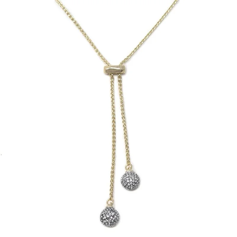 geometric necklaces for women-Crystal Ball Slide Necklace