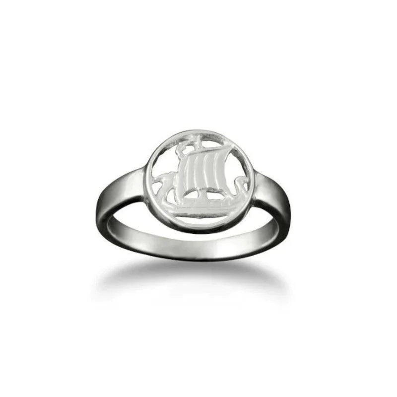 diamond rings for women-Viking Galley Small Ring in Silver or Gold - R99