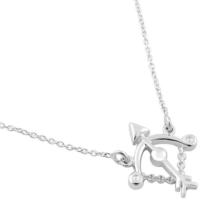 dainty necklaces for women-Sterling Silver Sagittarius Necklace