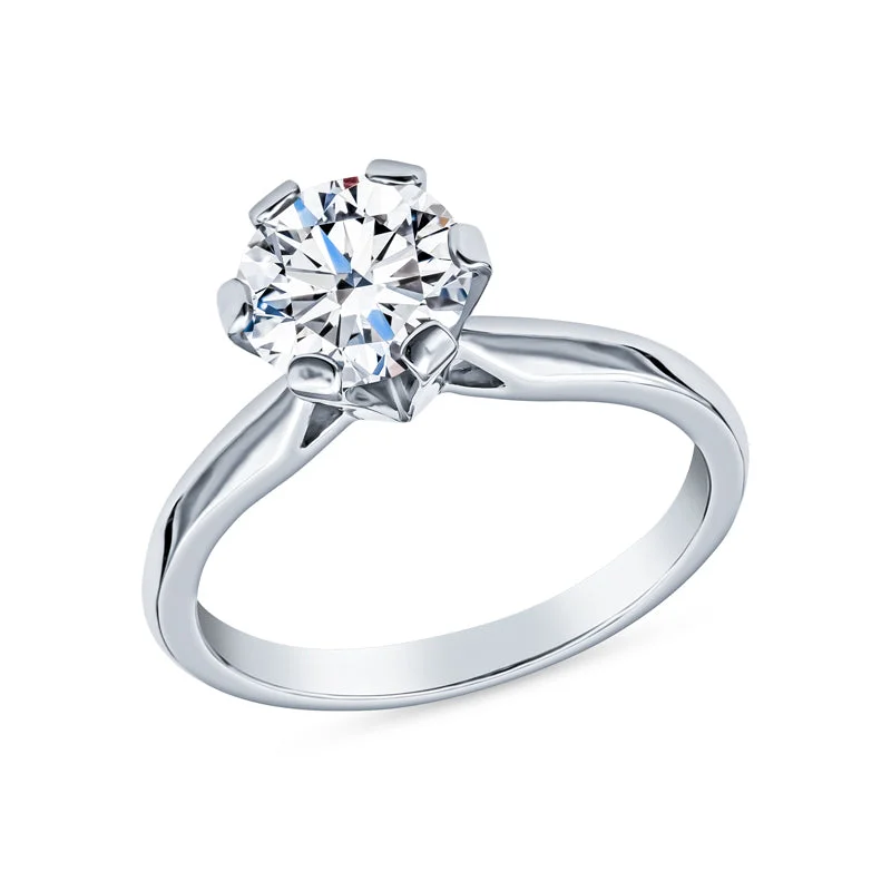 engagement rings with sapphires for women-Classic Knife Edge Solitaire Engagement Rings