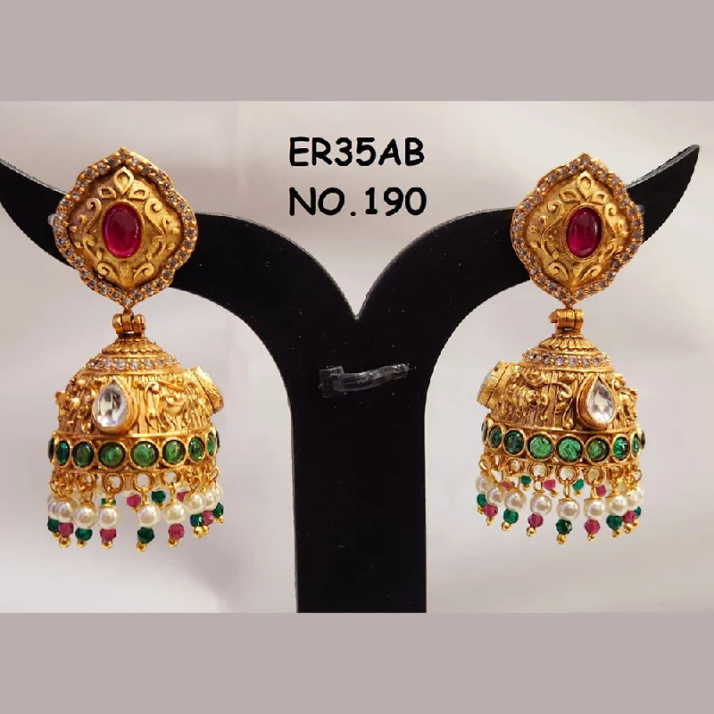 simple hoop earrings for women-Kala Creation Gold Plated Jhumki Earrings