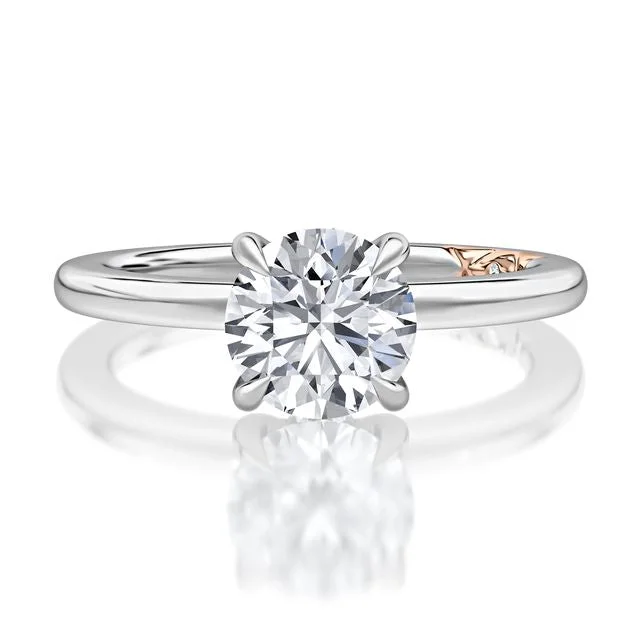 glamorous engagement rings for women-A.Jaffe Engagement Rings Classic Solitaire Round Center Diamond Engagment Ring MECRD2877BL/105