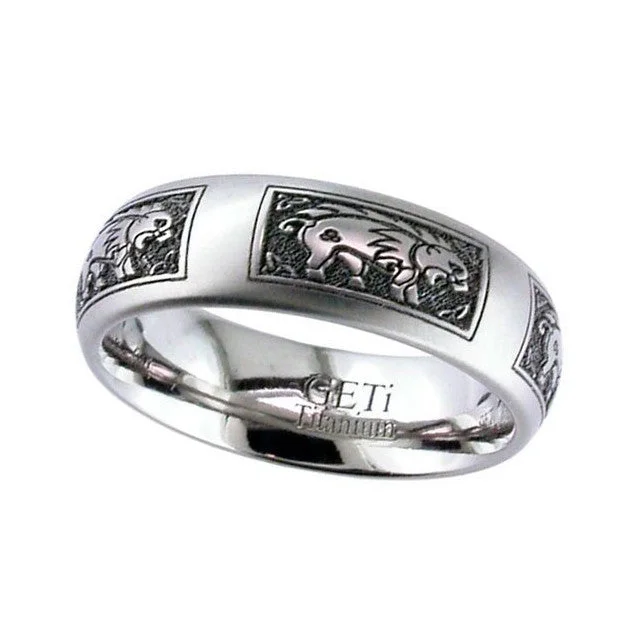 diamond rings for women-Celtic Titanium Ring - 2204-CD8