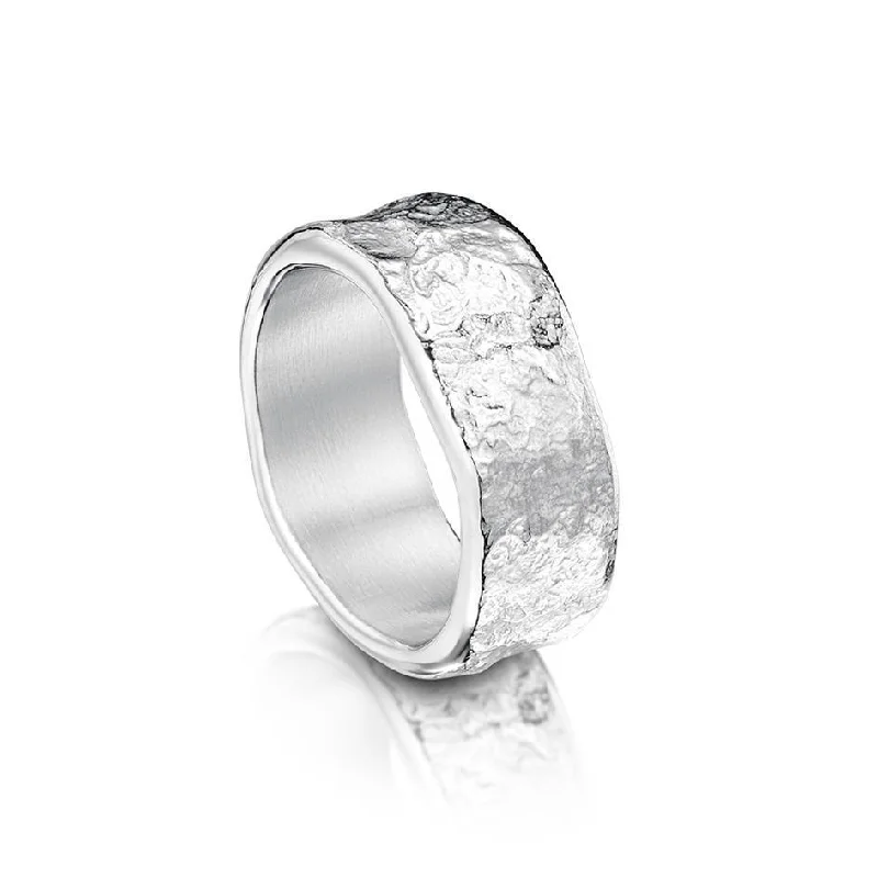 stackable silver rings for women-Sterling Silver Matrix Ring - RX215