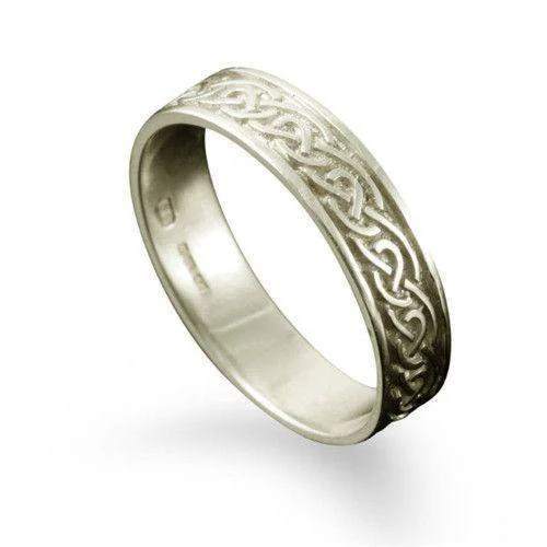 simple wedding rings for women-Celtic Ring in Silver, Gold, Platinum - - R121 - Size J-Q