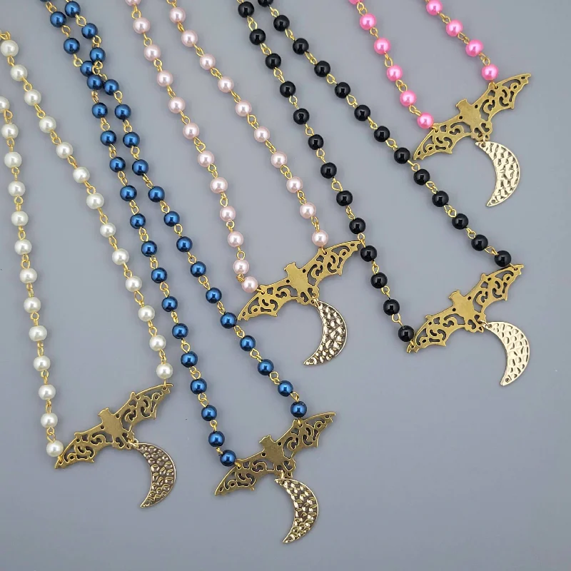 birthstone necklaces for women-Golden Moon Rosary