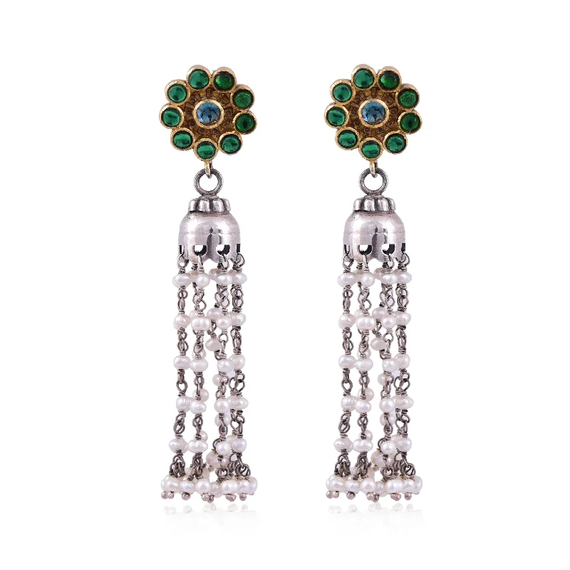 bohemian earrings for women-Silver Mountain 925 Silver jhumka earring