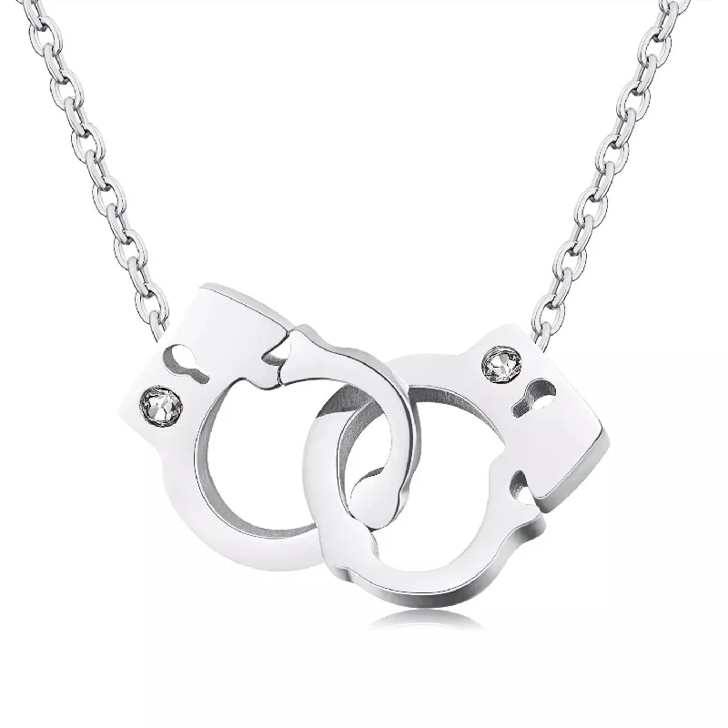 ruby necklaces for women-Stainless Steel Handcuffs Necklace