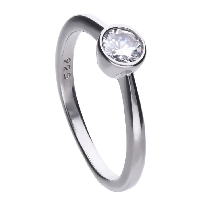 solitaire rings for women-Bezel Set 0.5 Carat Solitaire Ring - R3646