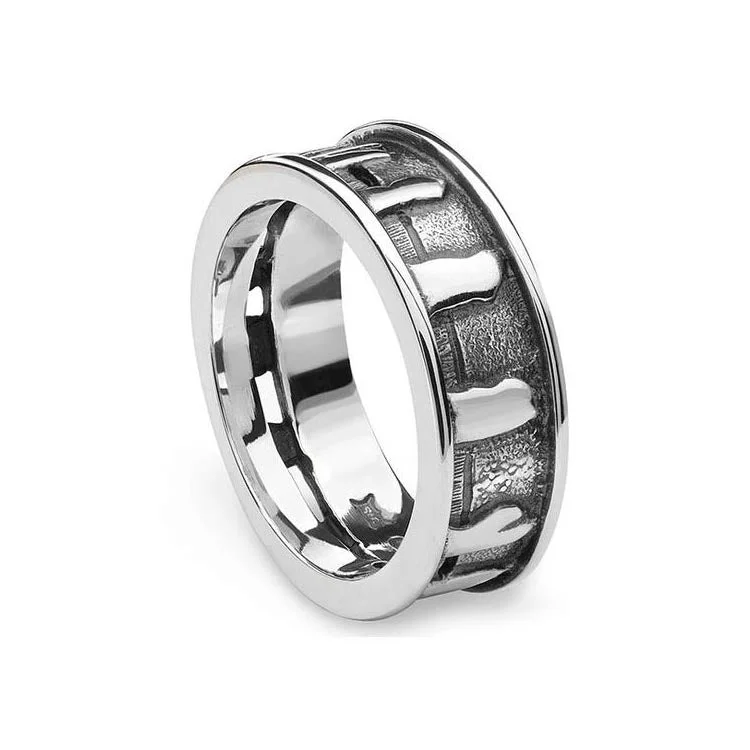 elegant rings for women-Ring of Brodgar Silver Ring - 16041-2