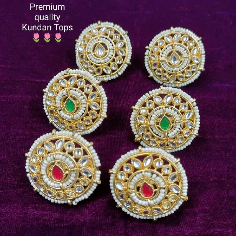 glamorous drop earrings for women-Manisha Jewellery Gold Plated Kundan Stud Earrings