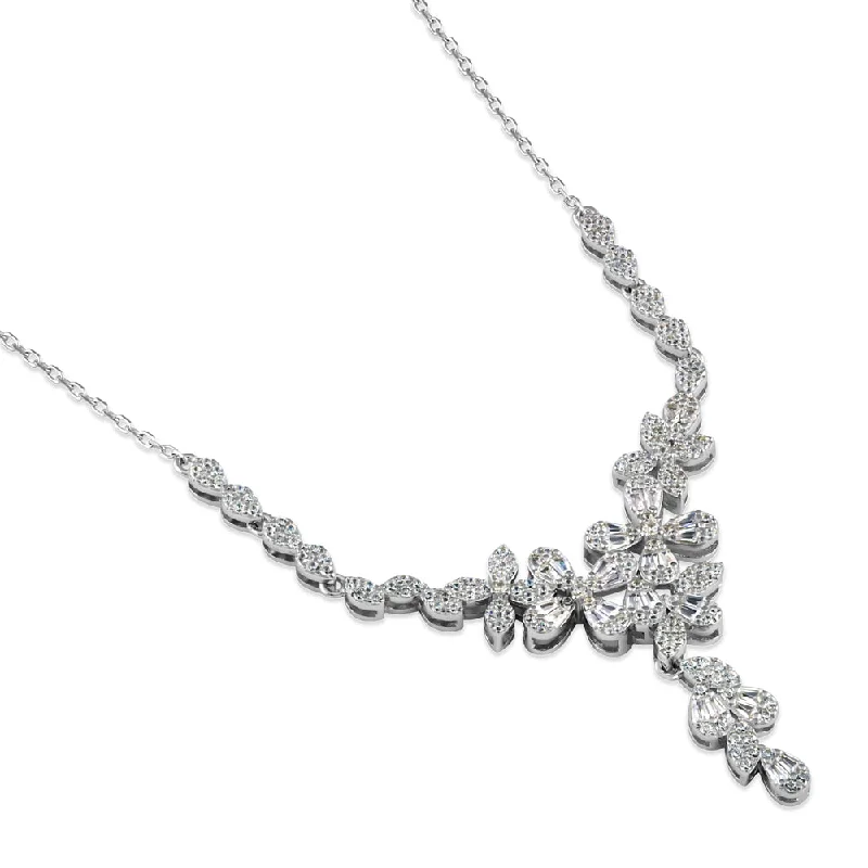 high-quality necklaces for women-Sterling Silver Bridal CZ Necklace