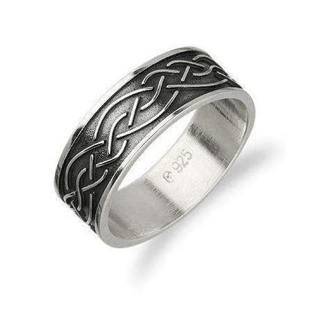 beautiful rings for women-Silver Celtic Ring - R403 - Size J-Q