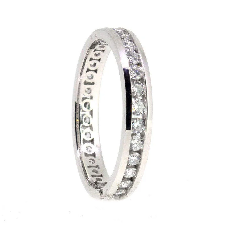 vintage gold rings for women-9ct White Gold and Diamond 0.50 Carat Eternity ring