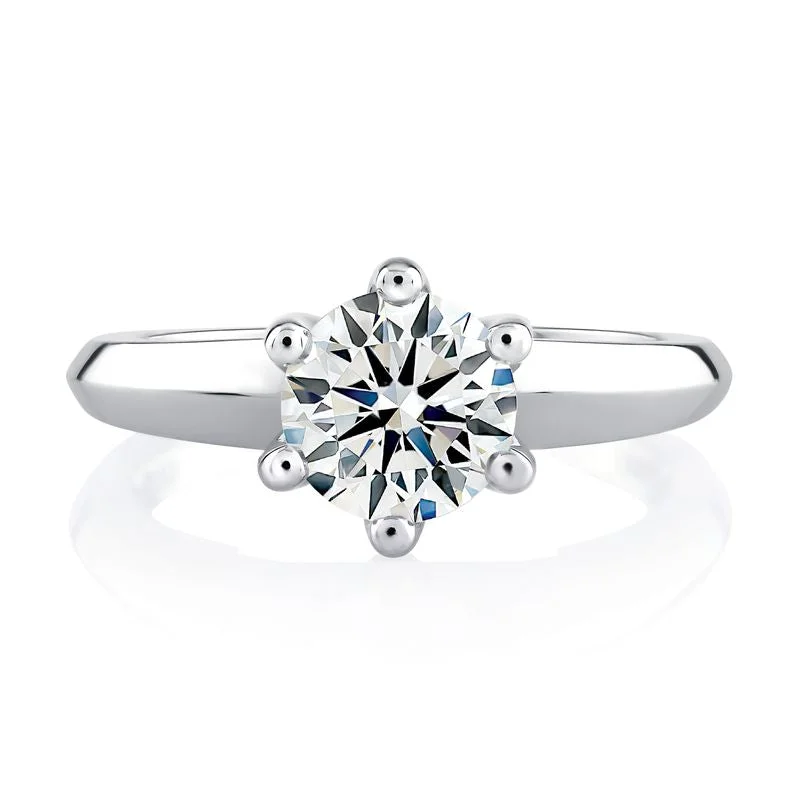 radiant-cut engagement rings for women-A.Jaffe Engagement Rings Classic 6 Prong Solitaire Engagement Ring ME1560/300