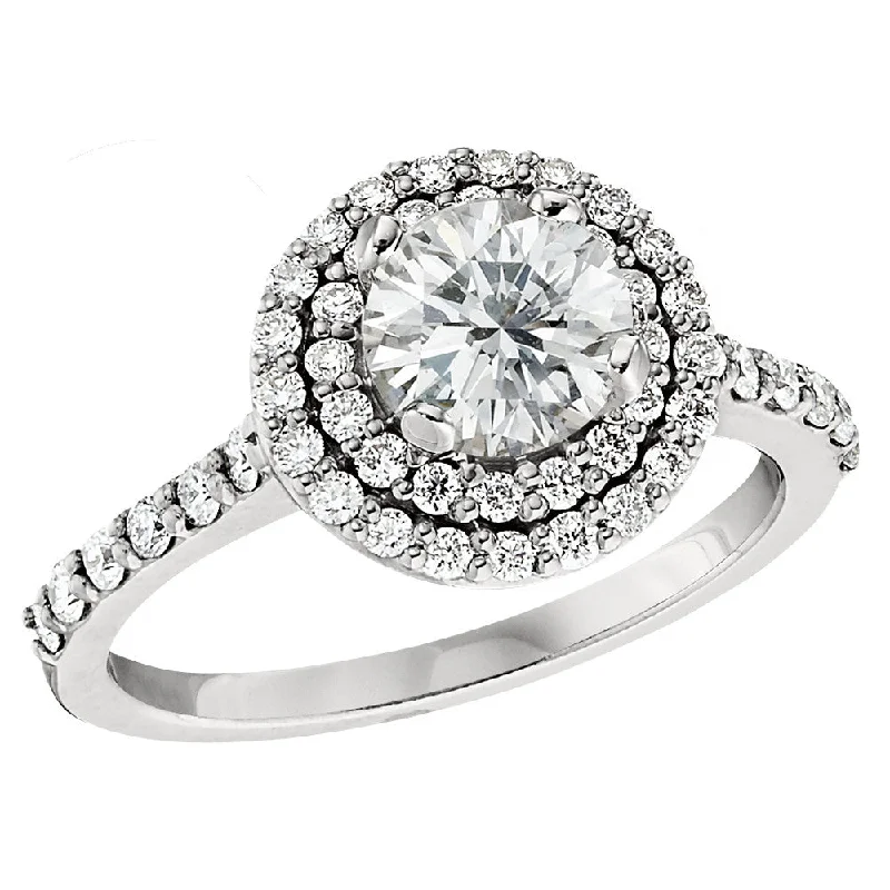 personalized engagement rings for women-Classic Halo Engagement Rings - Double Diamond Halo