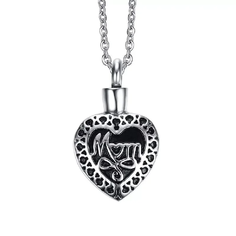 elegant diamond necklaces for women-Stainless Steel MOM Pendant Ashes Keepsak Necklace